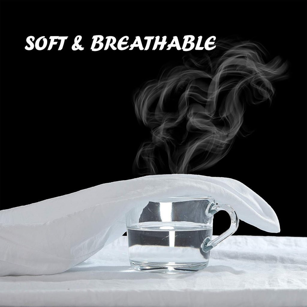 White Duvet Cover Sets Twin Size 2 Piece Double Brushed Microfiber Twin Duvet Cover with Button Closure & Corner Tie 1 Breathable and Soft Duvet Cover 68X90 Inches + 1 Pillow Sham