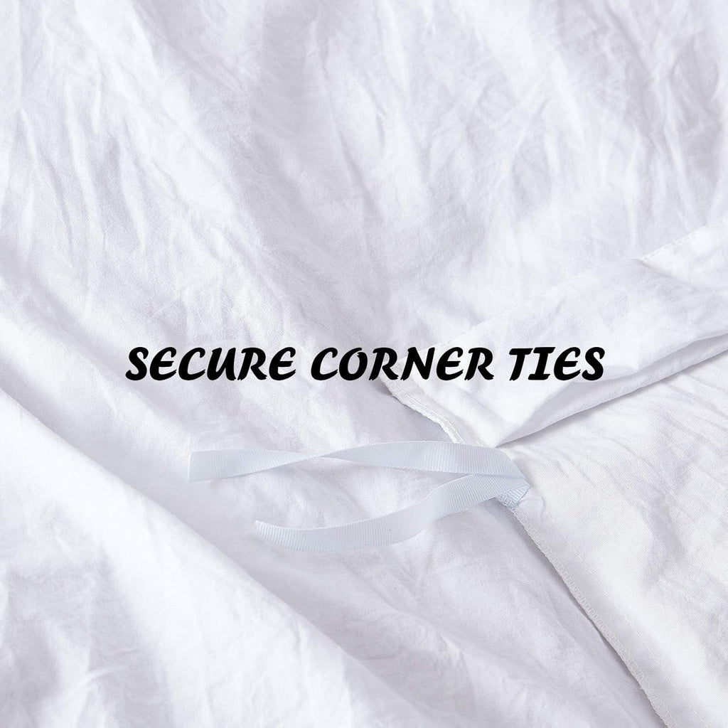 White Duvet Cover Sets Twin Size 2 Piece Double Brushed Microfiber Twin Duvet Cover with Button Closure & Corner Tie 1 Breathable and Soft Duvet Cover 68X90 Inches + 1 Pillow Sham